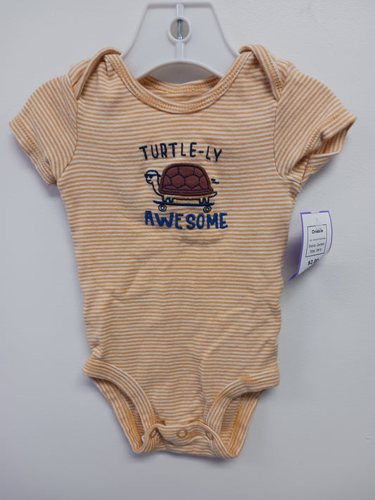 Yellow/White Striped Carters Onesie, 3M B