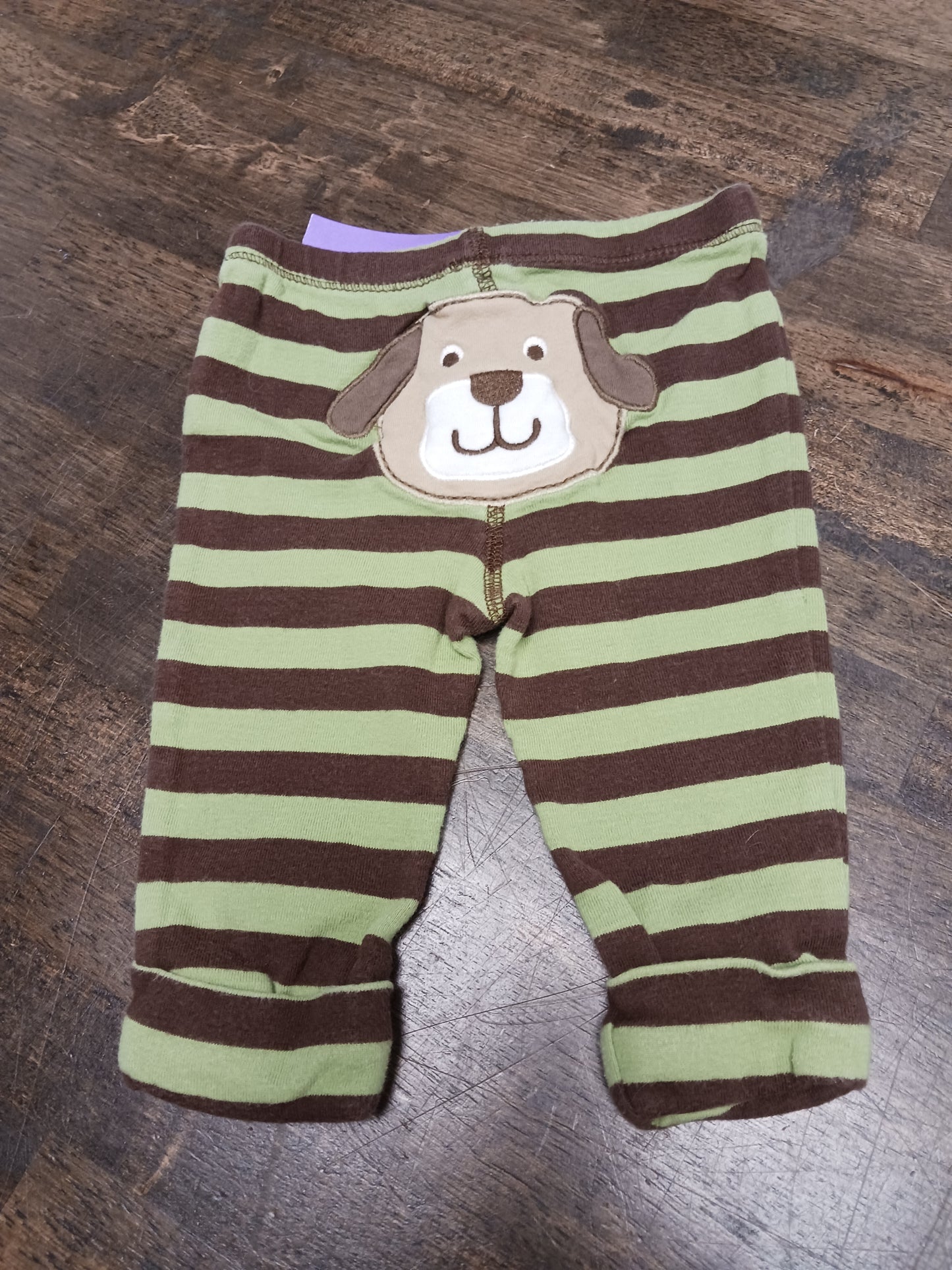 Brown/Green Striped Carters Pants, 6M B