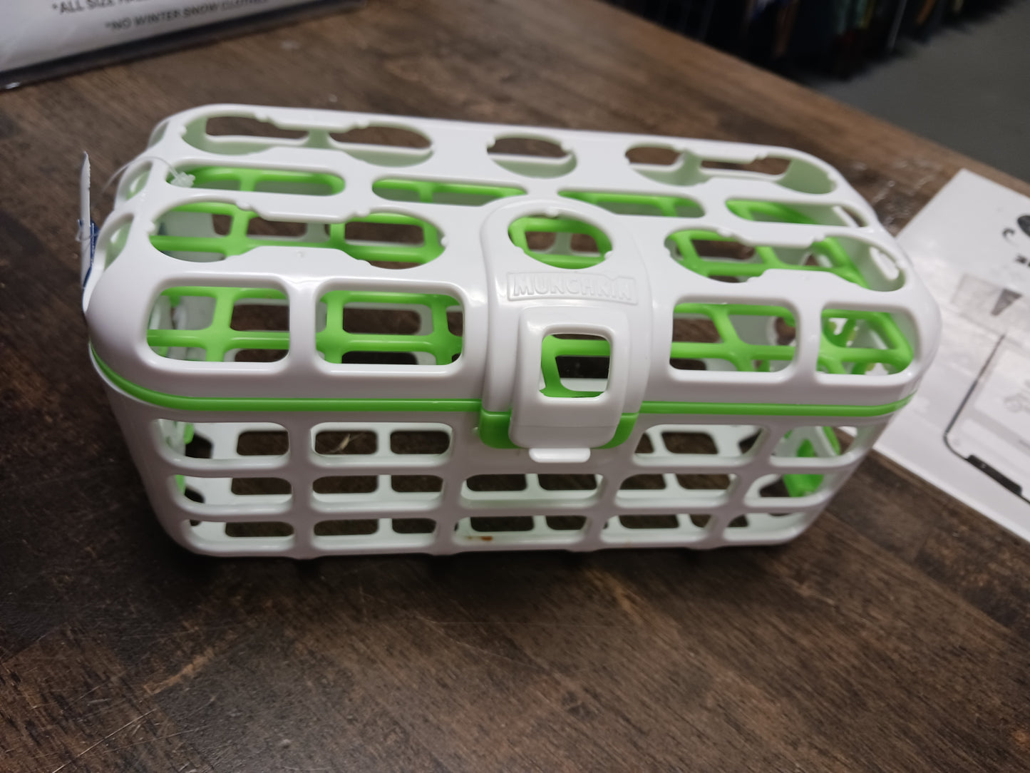 white/green Munchkin Dishwasher Basket
