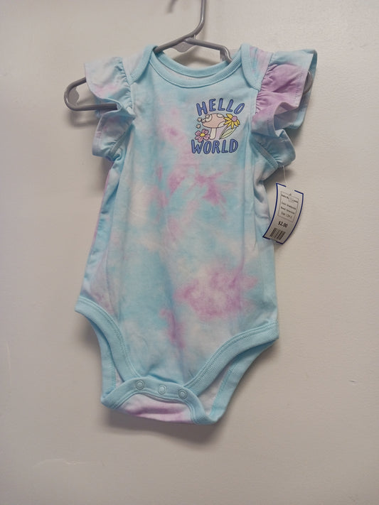 blue/purple Garanimals Hello World Onesie, 12M G