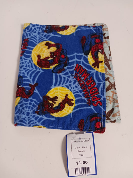 blue  Spiderman Burp Cloth