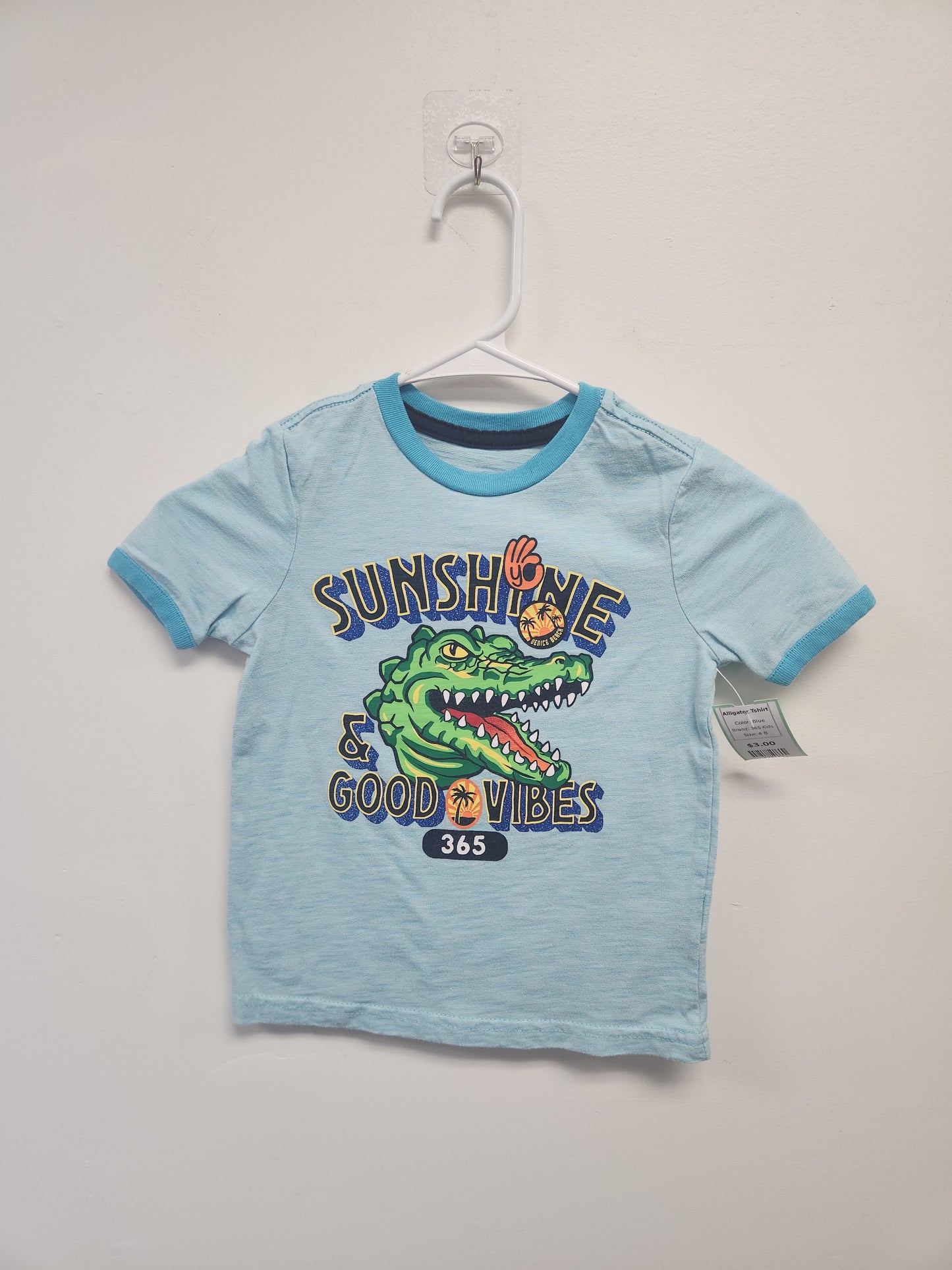 Blue 365 Kids Alligator Tshirt, 4 B