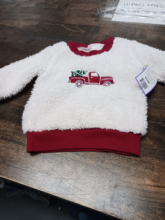 White/Red Christmas Truck Lila & Jack Longsleeve Shirt, 3M B