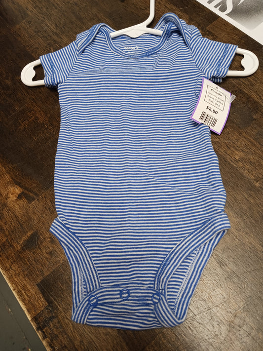 Blue Striped Carters Onesie, 3M B