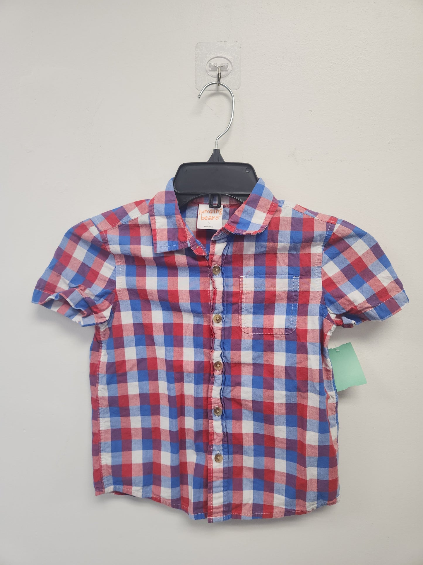 Red/White/Blue Jumping Bean Button Up, 5T B