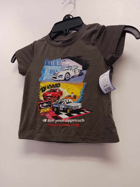 grey Shein 2 Piece Race Car Outfit, 3T B
