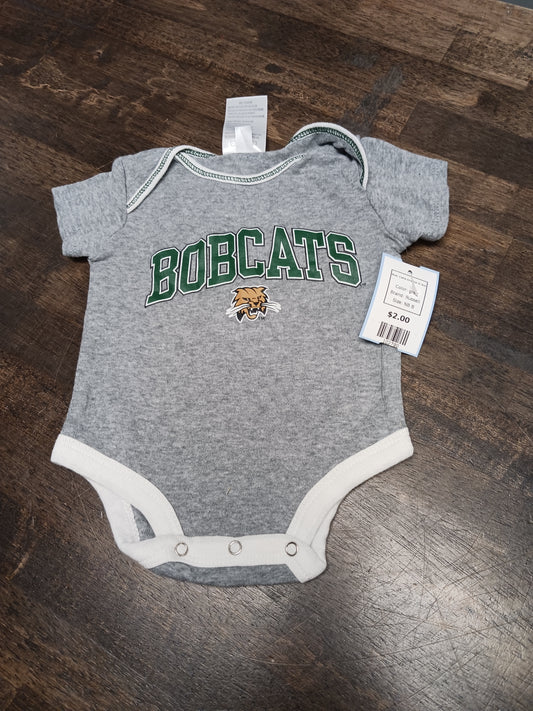 grey Russell Bob Cats onesie 0-3m, NB B