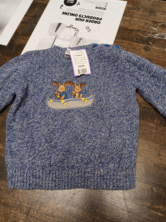 Navy Moose Little Me Sweater, 18M B