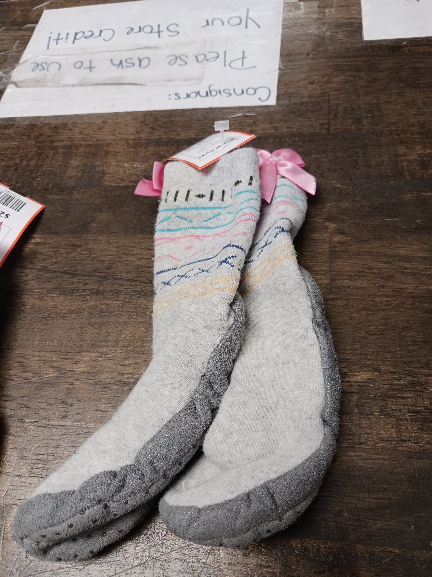 grey  Slipper Socks, 2-4T G