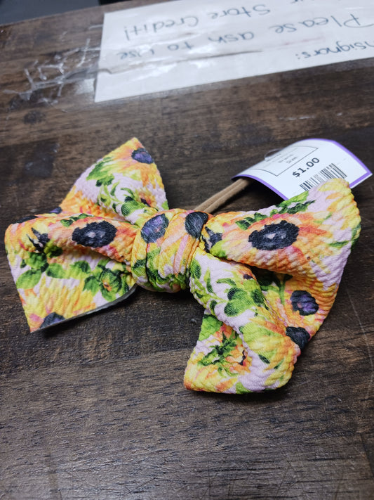 Pink/Yellow Flower  Bow