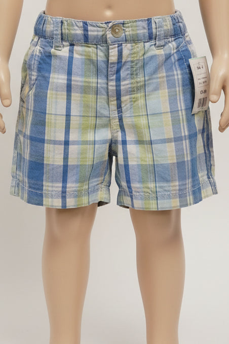 Blue/Green Plaid Kitestrings Shorts, 6-9M B