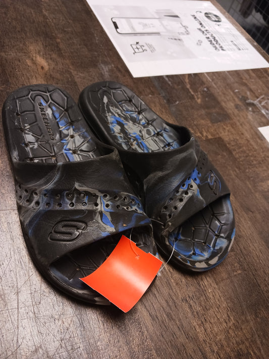Black/Blue Sketchers Sandals, 2 B