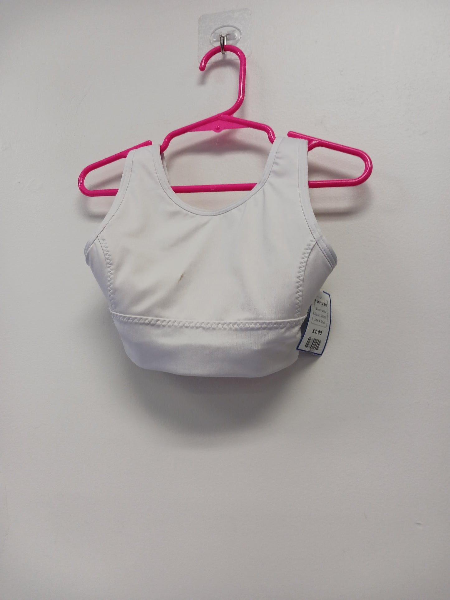 white Athletic Sports Bra, X-Small
