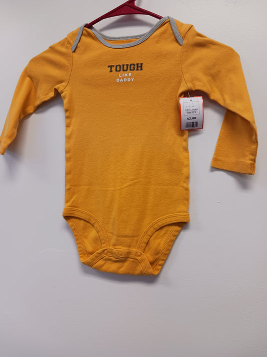 Yellow Carters Long Sleeve Tough like daddy Onesie, 2T B