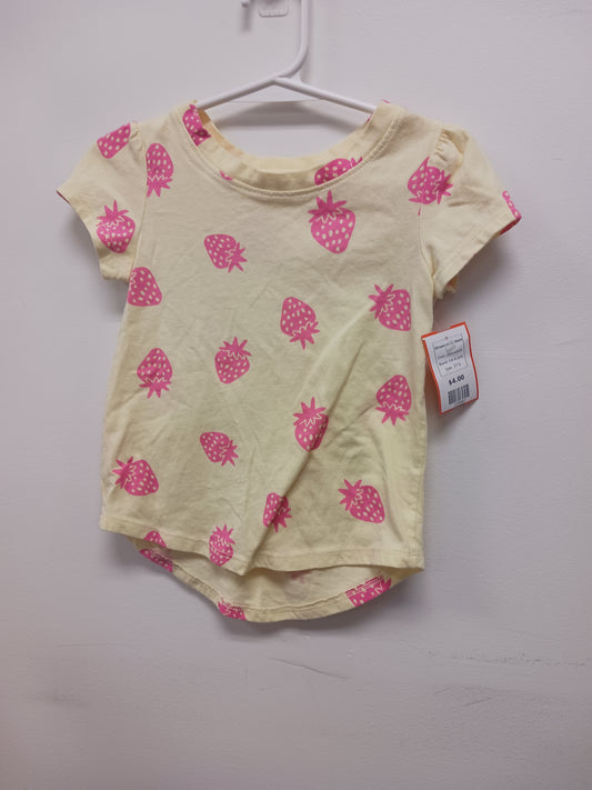 yellow/pink Cat & Jack Strawberry Shirt, 2T G