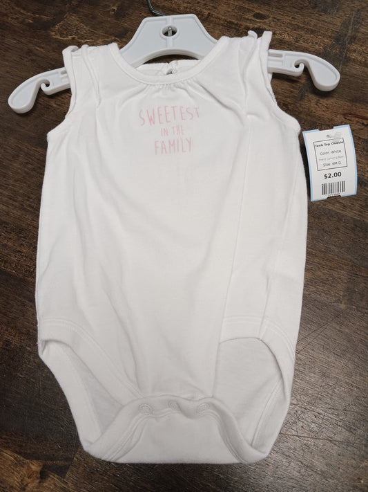 White Jumping Bean Tank Top Onesie, 6M G