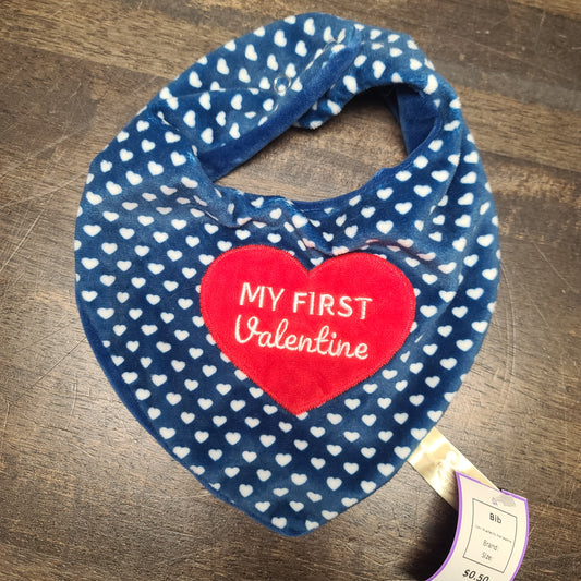 Blue/Red My First Valentine  Bib