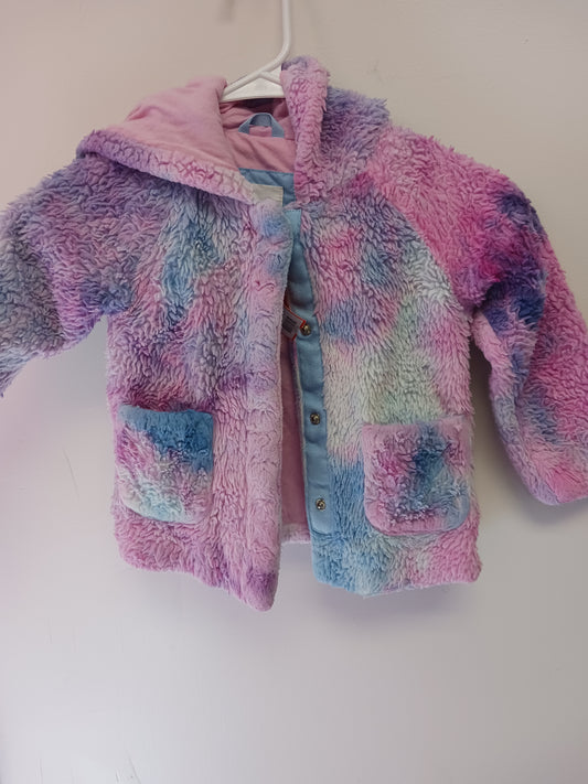 pink/blue/purple Cat & Jack Shaggy Coat, 3T G