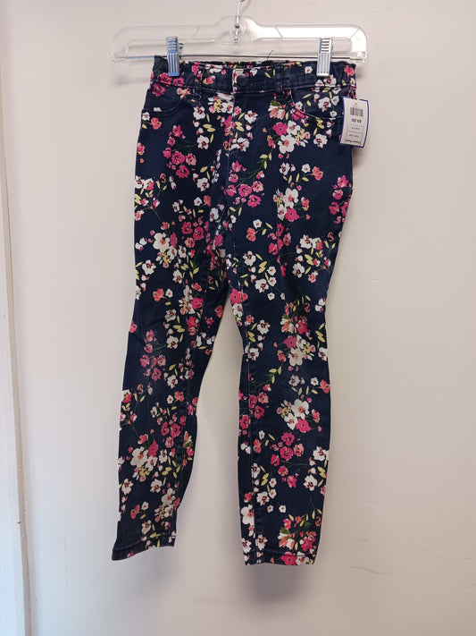 blue Childrens Place Flower Pants, 6 G