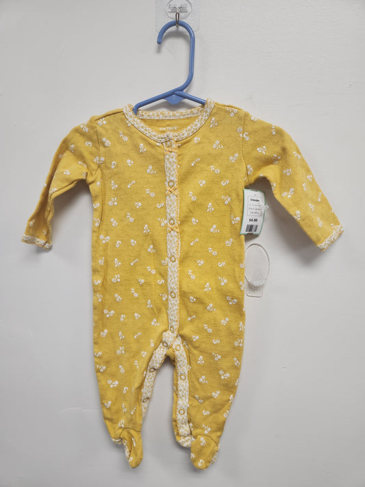 Yellow/White Flower Carters Sleeper, 6M G