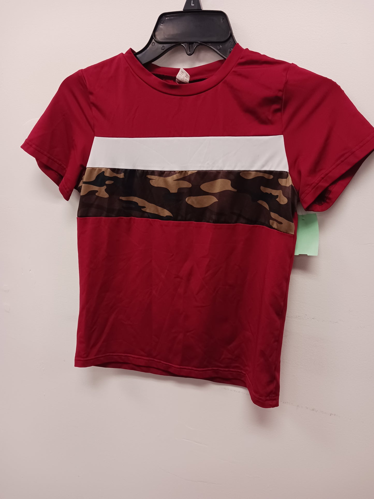 Burgandy/camo Boutique Shirt, 10-12 B