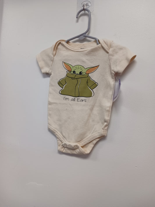 Yellow Baby Yoda Star Wars Onesie, 3M B