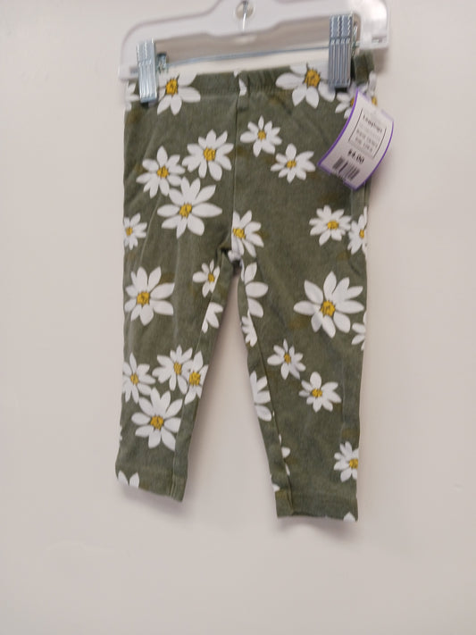 Green/White Flower Carters Leggings, 12M G