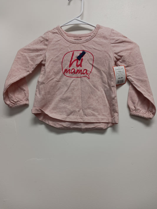 Pink Hi Mama Wonder Kids Longsleeve Shirt, 2T G