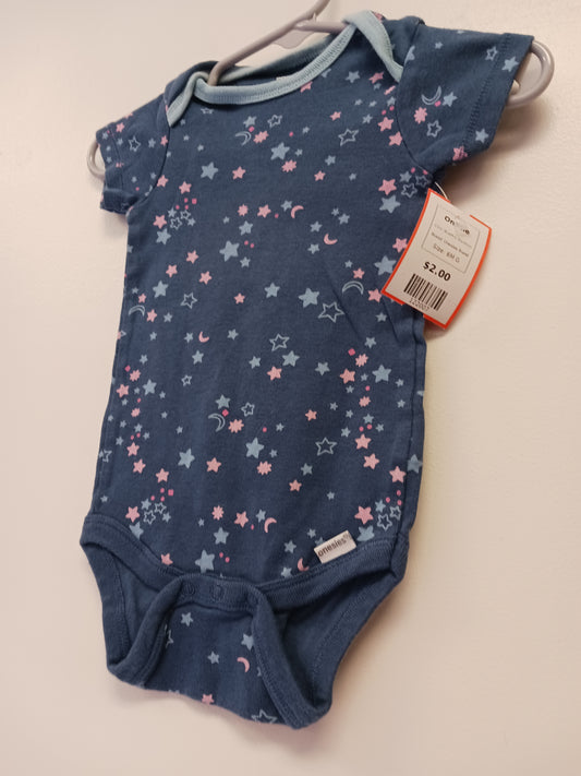 Blue/Pink Star/Moon Onesies Brand Onesie, 6M G