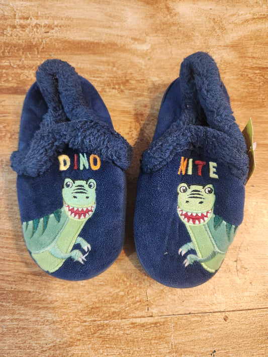 Navy/Green Dino Wonder Nation Slippers, 9C B