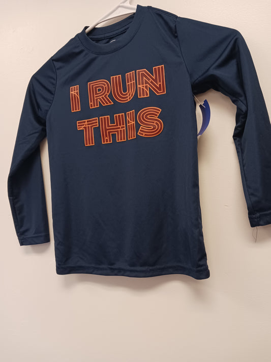 Navy Athletic Works I Run This Tshirt  4/5, 4T B
