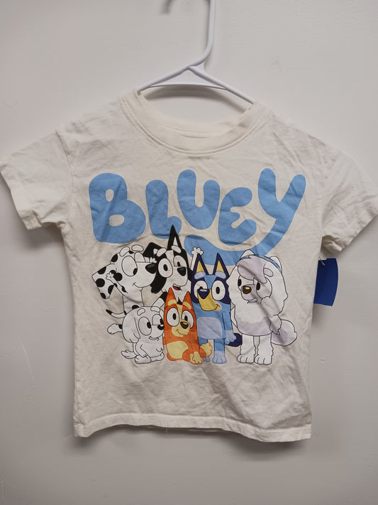white bluey bluey shirt, 5T B