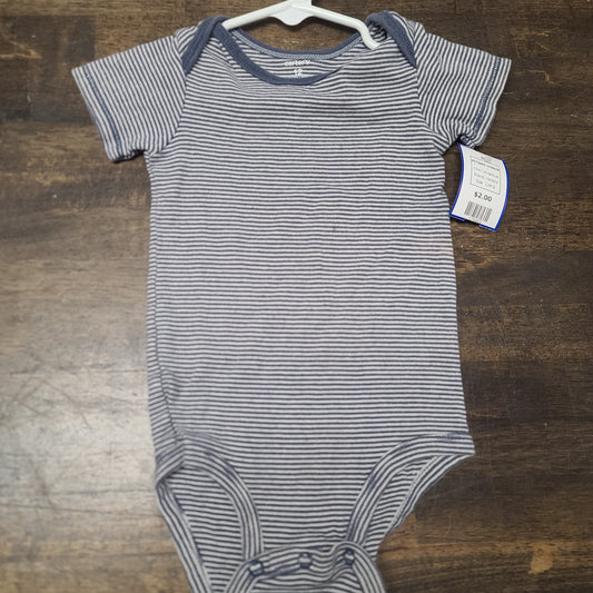 white/blue carters striped onesie, 12M B