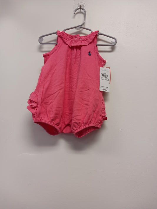 pink Ralph Lauren One Piece Romper, 6M G