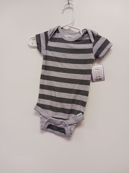 Grey Striped Gerber Onesie, 6M B
