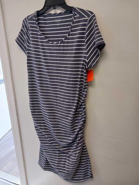 Grey/White Striped Isabel Maternity Maternity Dress, XL