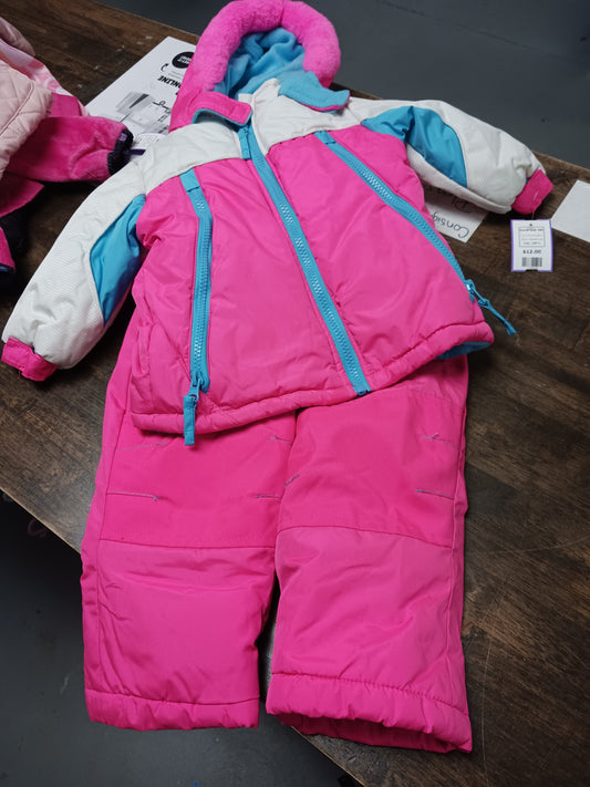 Pink/White/Blue Wippette Kids Snow Suit Set, 18M G