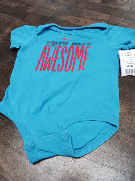 Blue Tiny But Awesome Nike Onesie, 6M B