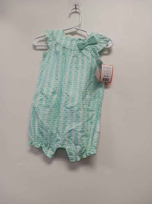 green/white Carters Whale Romper, 6M G