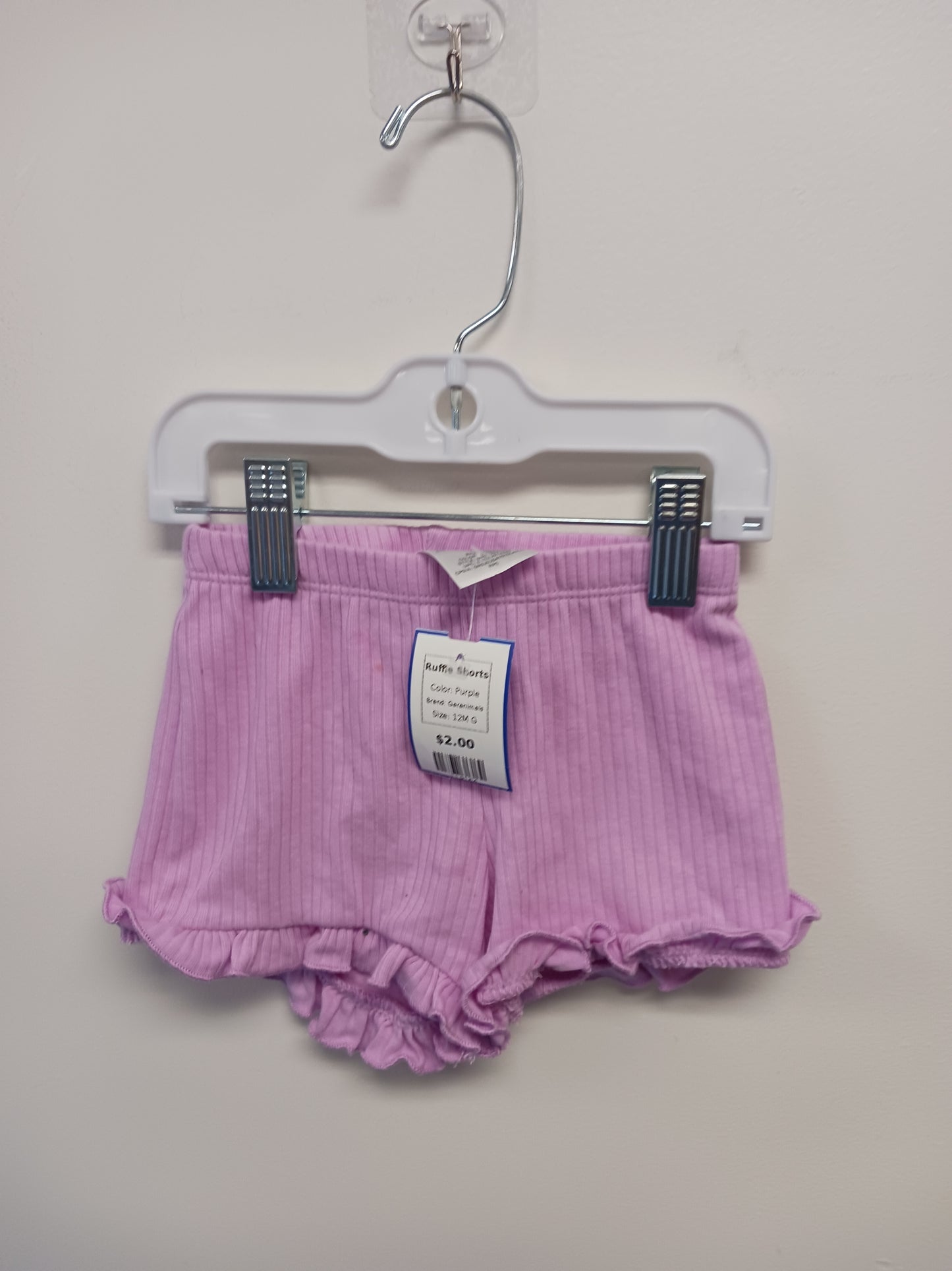 Purple Garanimals Ruffle Shorts, 12M G