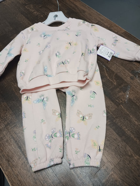 pink Garanimals 2 Piece Butterfly Outfit, 2T G