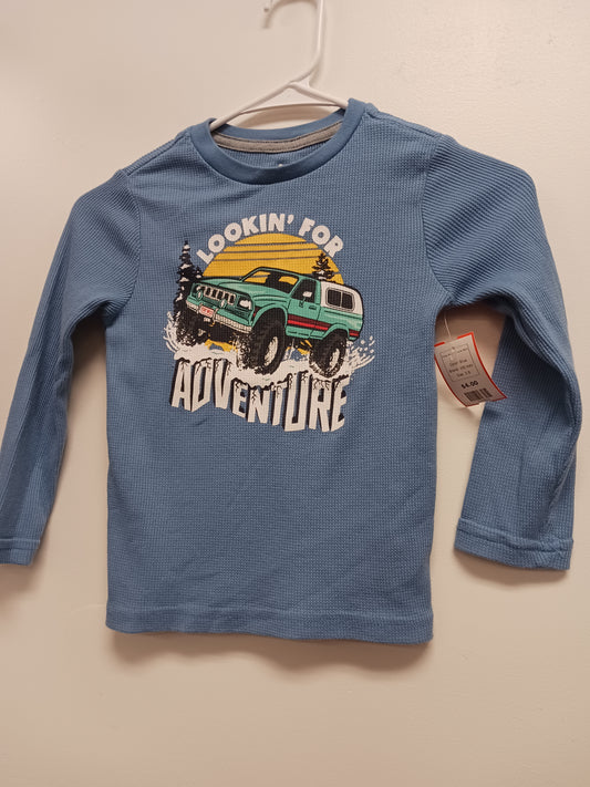 Blue 365 kids Long Sleeve Truck Shirt, 5 B