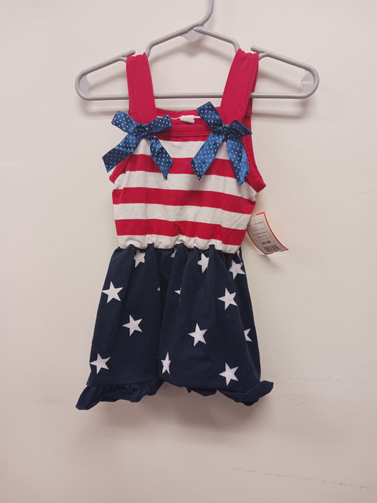 Red/White/Blue Boutique Stars & Stripe Dress, 2T G