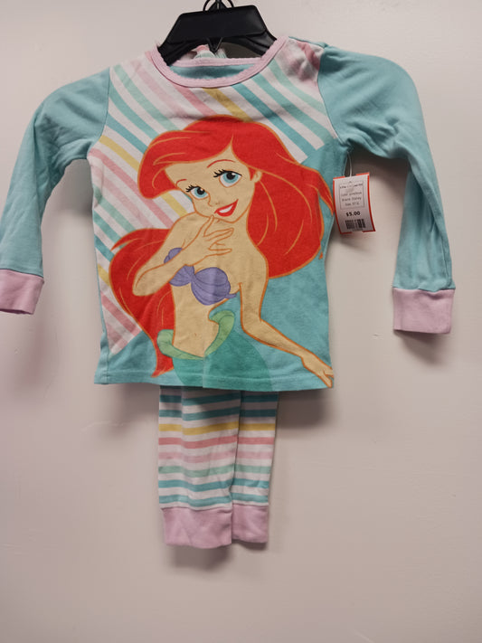 pink/blue Disney 2 Piece Striped PJS, 5T G