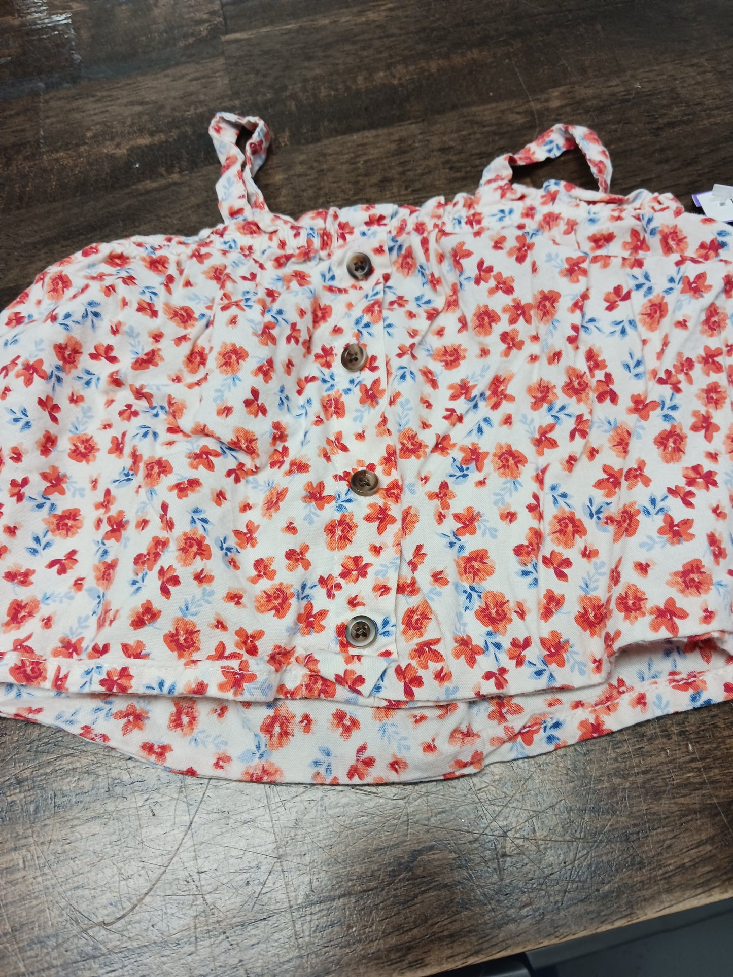 White/Red/Blue Flower Old Navy Tank Top, 6M G