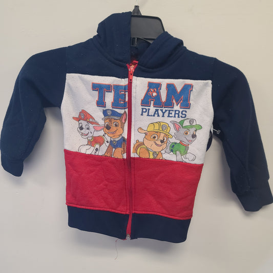 blue/red/white nickeloden zip up paw patrol, 4T B