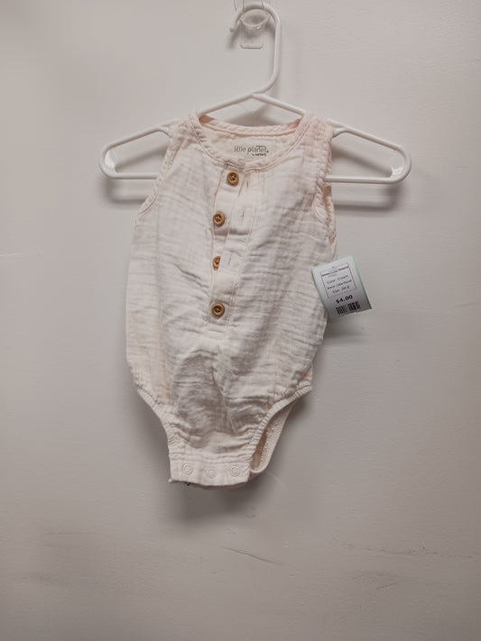Cream Little Planet Sleeveless Onesie, 3M B