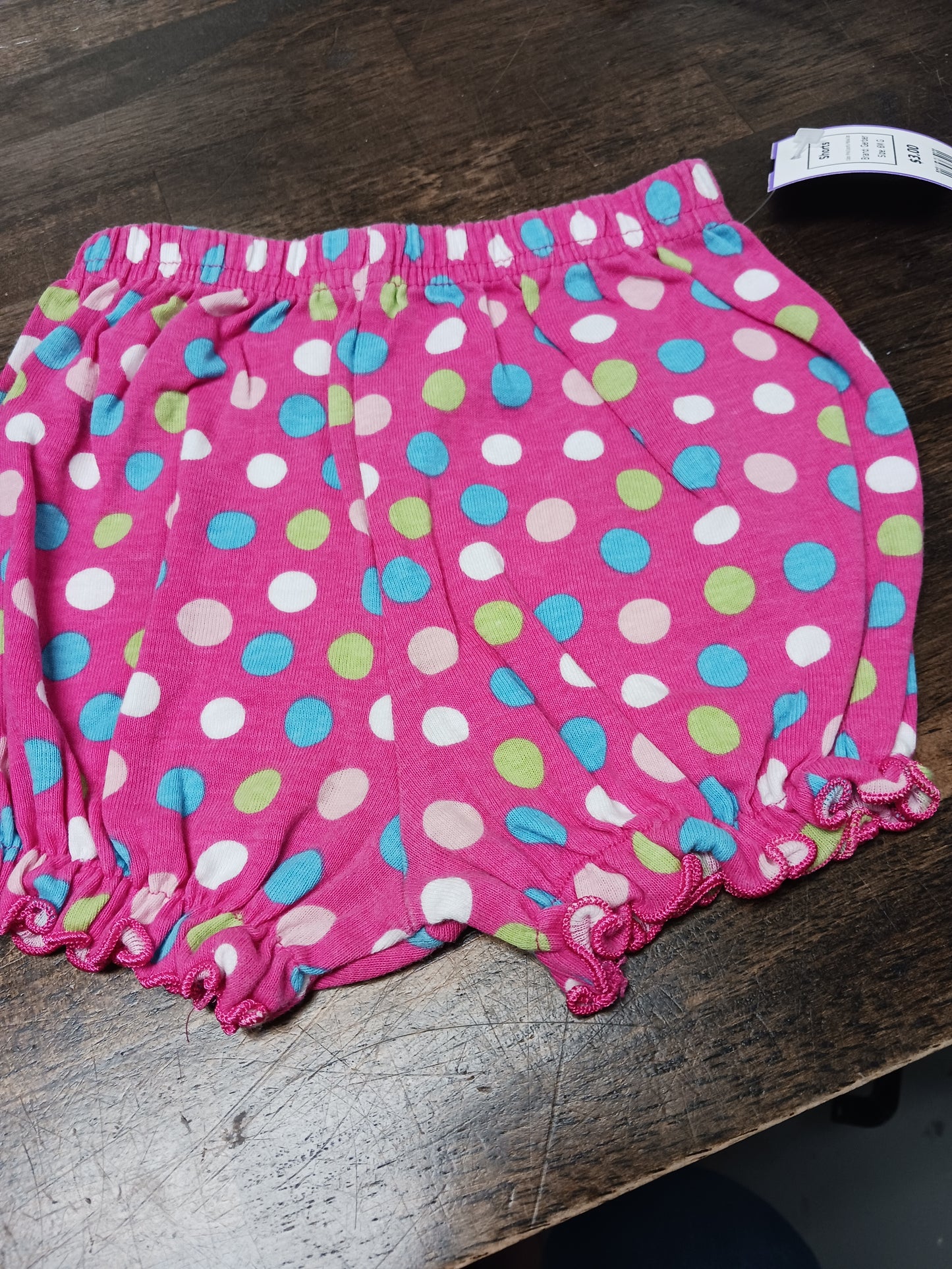 Pink/Colorful Polka Dot Gerber Shorts, 6M G
