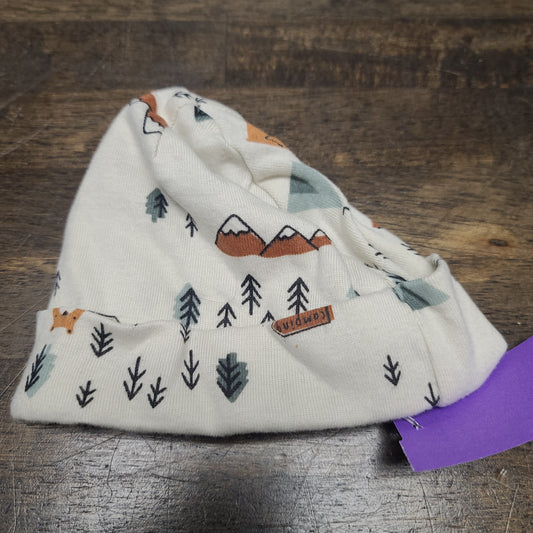 white Gerber Forest Animal Hat 0-6m, NB B