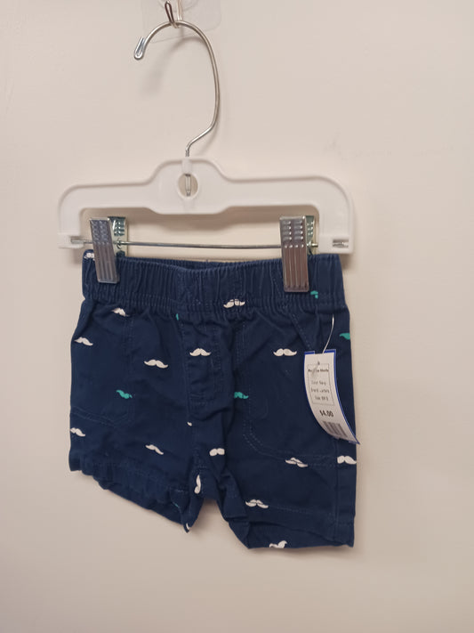 Navy Carters Mustache Shorts, 6M B